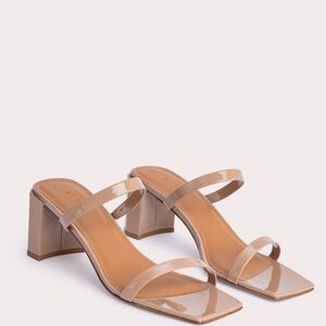 By Far Tanya Nude Patent Leather Heel